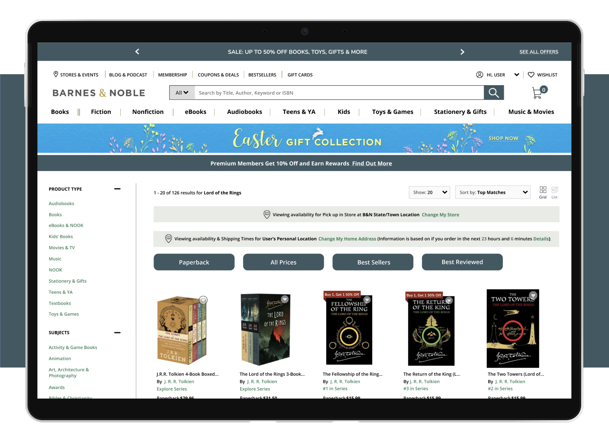 Barnes & Noble Header
